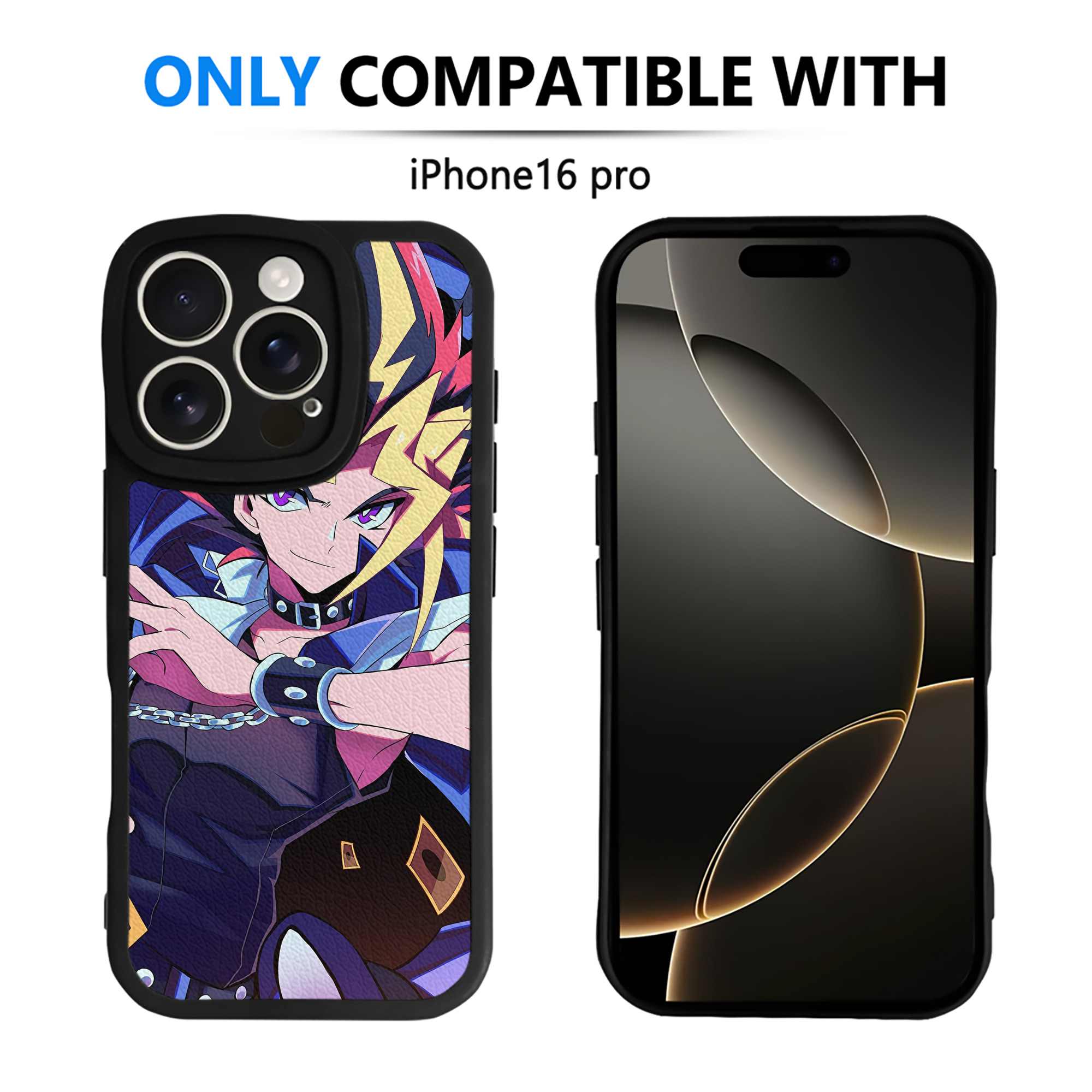 （画像用） 遊☆戯☆王 Yu-Gi-Oh! 【iPhone 16シリーズ対応】シリコンスマホケース（レザー調） 材質：シリコン